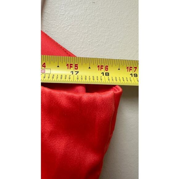 Bisou Bisou y2k Spaghetti Strap Red Coral Satin Bustier Party Dress Size 14 - Picture 11 of 13